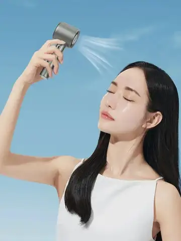 Mini Handheld Fan Mute Handheld Fan 4 Speeds Adjustment Air Calculating Fan With Power Display Portable Handheld Fan