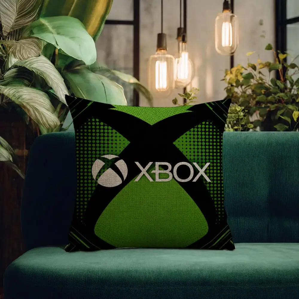 Game Xbox Game Console Visual Cushion Cover Natural Linen Pillowcase Set Cushion Cover for Sofa Bedroom Chair