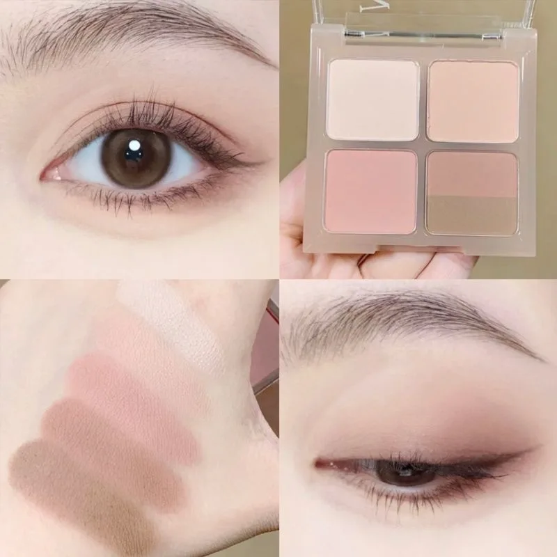 Five-color Daily Light Face Commuter Makeup Full Matte Low Saturation Lotus Root Powder Brown Plate Eye Shadow