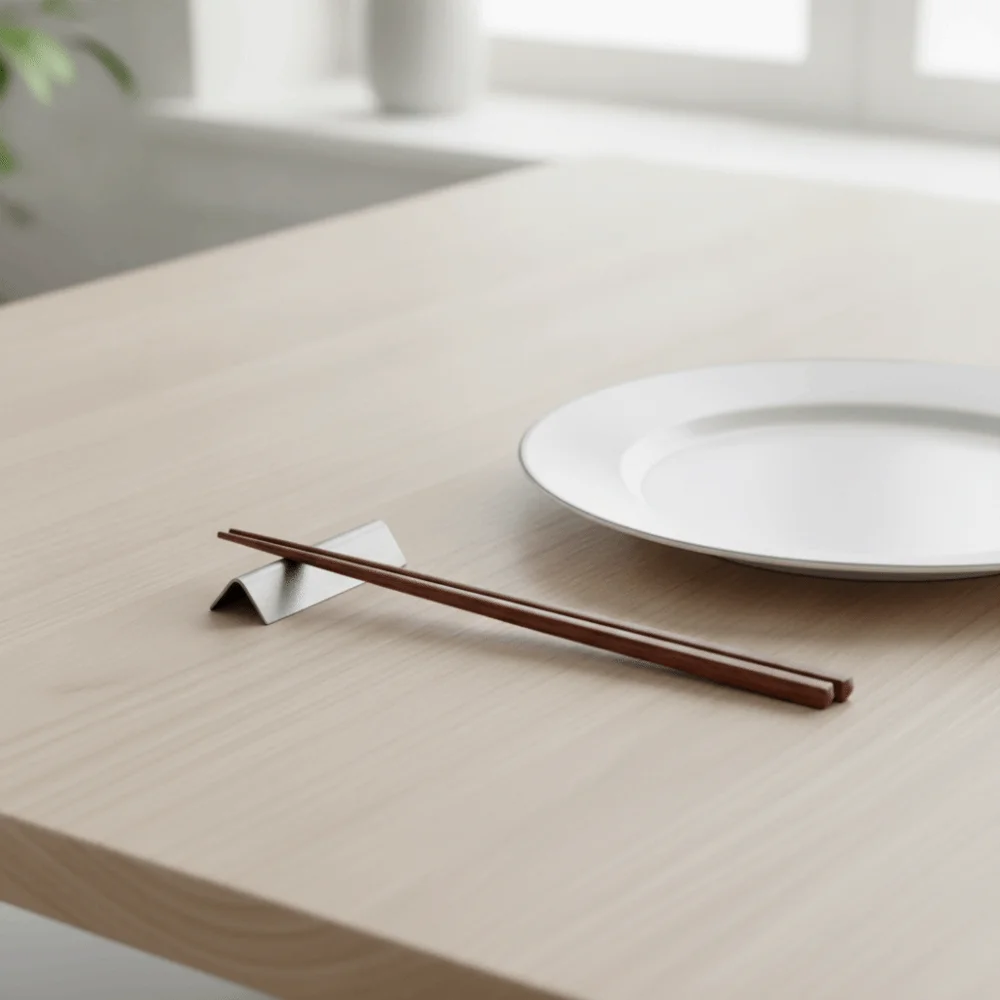 Industrial Style 304 Stainless Steel Chopstick Rest Matte Triangular Chopstick Holder Retro Chopstick Pillow Dinning Table
