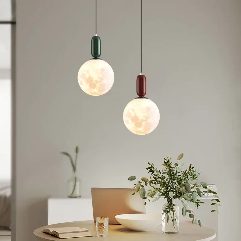 Moon Glass Ball Lights Pendant Lights for Dining Room Kitchen Hanging Lights Minimalist Indoor Lighting Home Decor 15 20CM Lamps