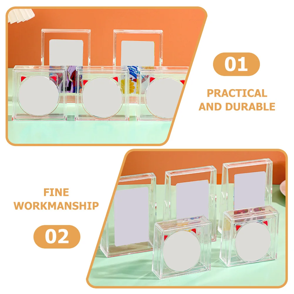2Pcs Acrylic Clear Holder Coin Storage Box Compact Practical Organizer Portable Coin Display Case