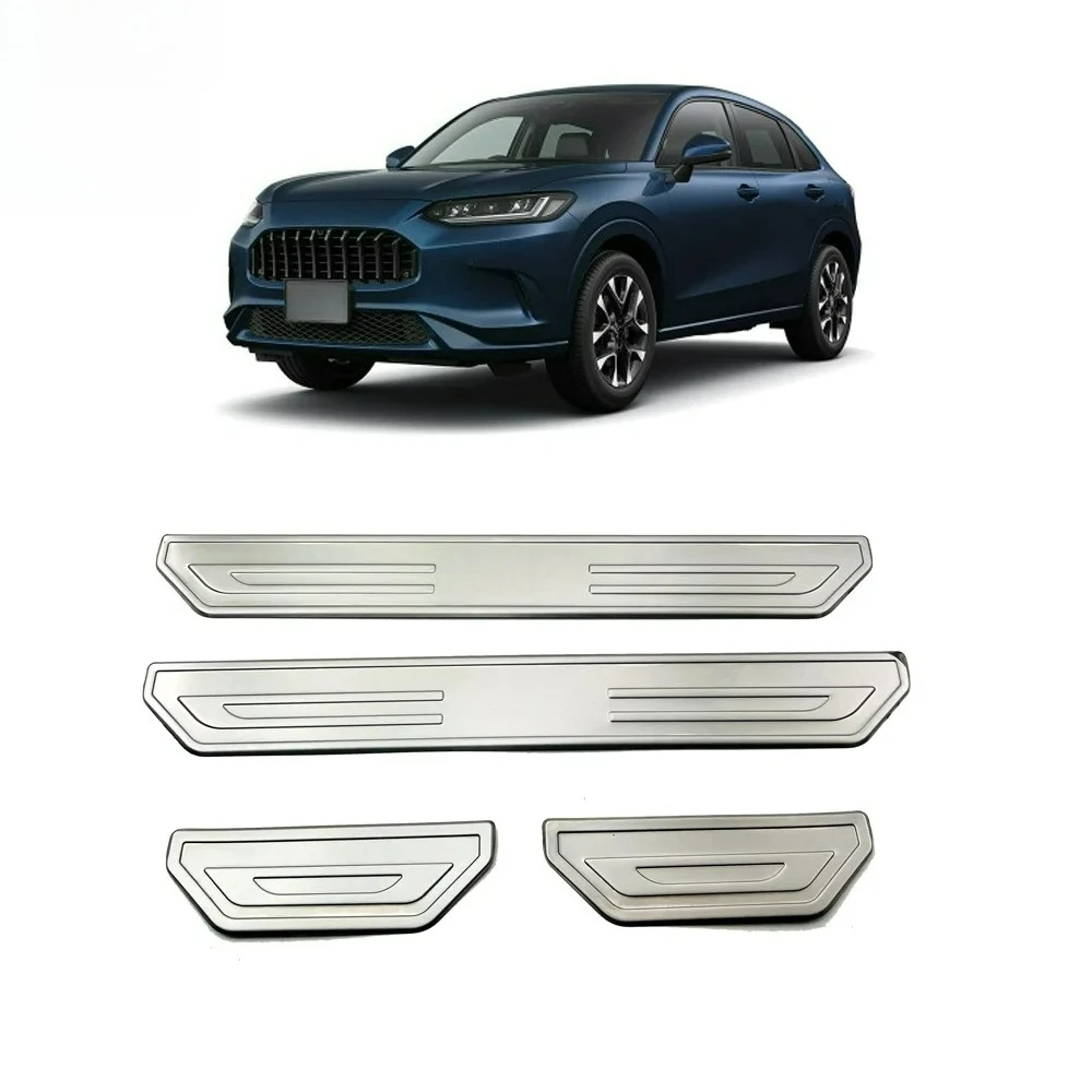 Car Stainless Steel Front Rear Outer Door Sill Pedal Scuff Plate Cover Trim For Honda ZRV ZR-V HR-V HRV 2022+