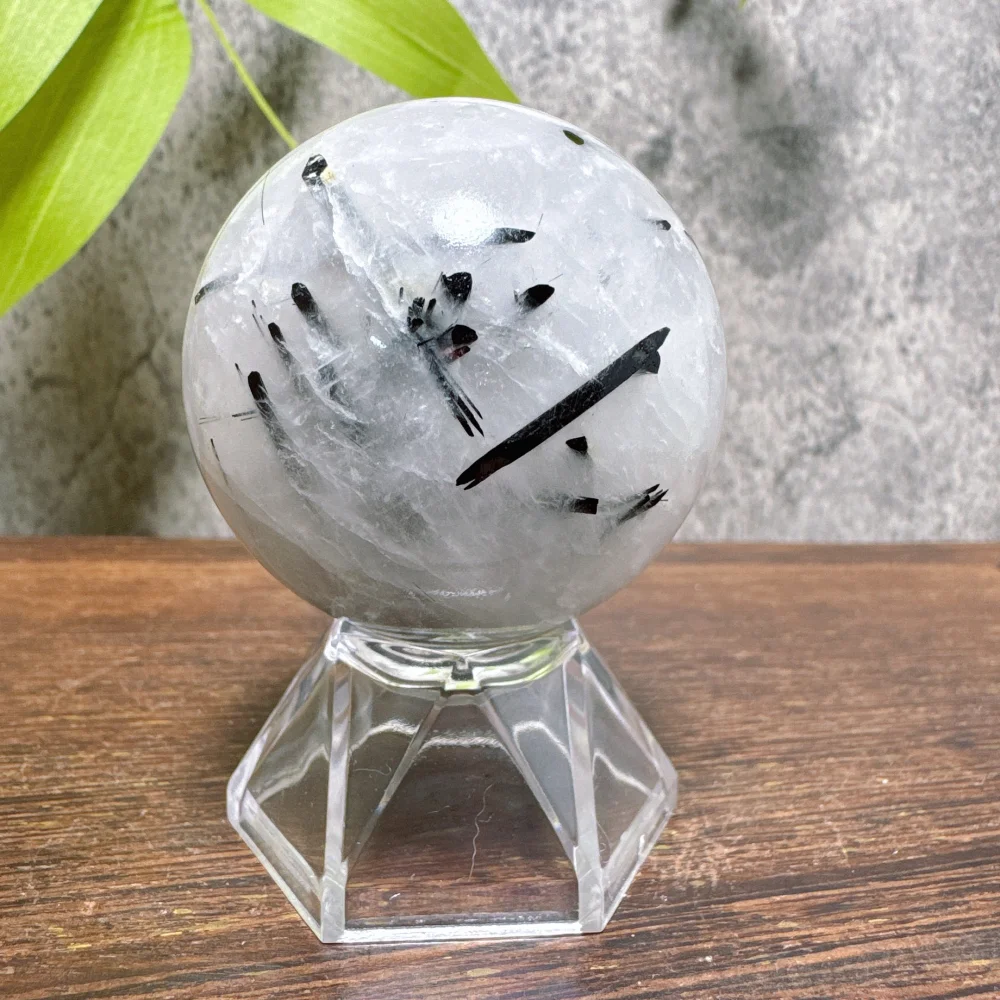 Natural Black Tourmaline Ball Quartz Crystal Energy Gem Ball Home Office Decoration Gift Mineral Degaussing Ornaments