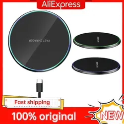 LED Fast Wireless Charging Stand Universal Charger Dock Pad for iPhone 17 16 15-8 Series Samsung S24/S23/S22/S21 Xiaomi Huawei
