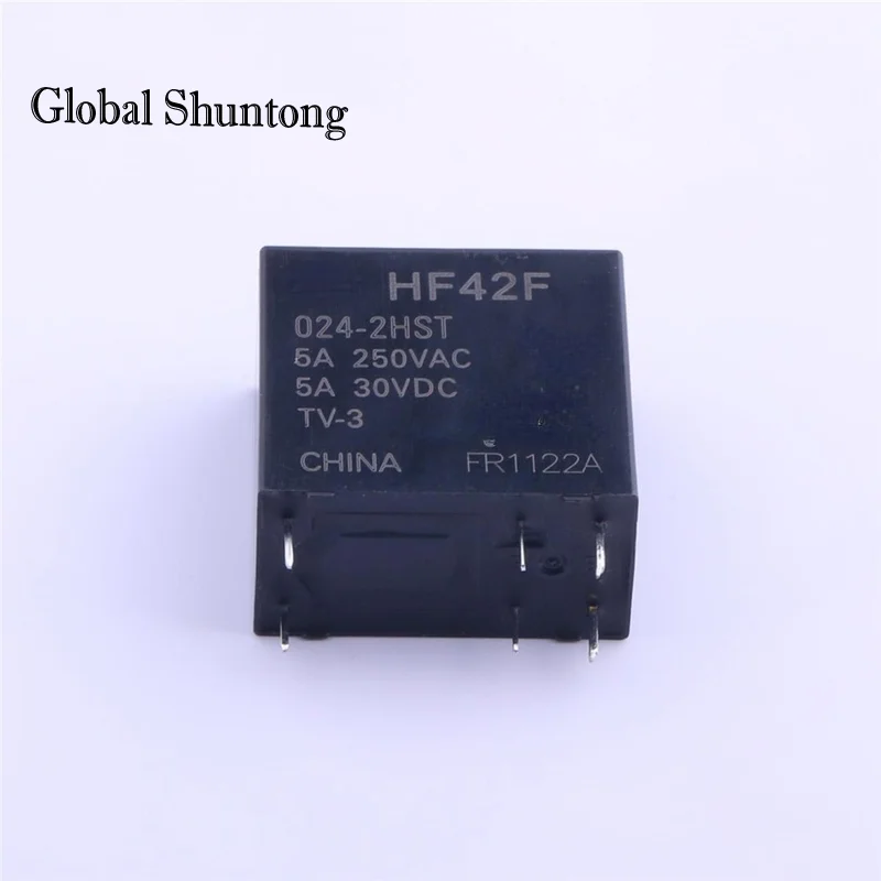 50PCS ( Replaces of FTR-F4AK024T F4AK024T ) 24V DC 5A 250VAC  30VDC POWER RELAY 2 POLE  TV-3 HF42F 024-2HST