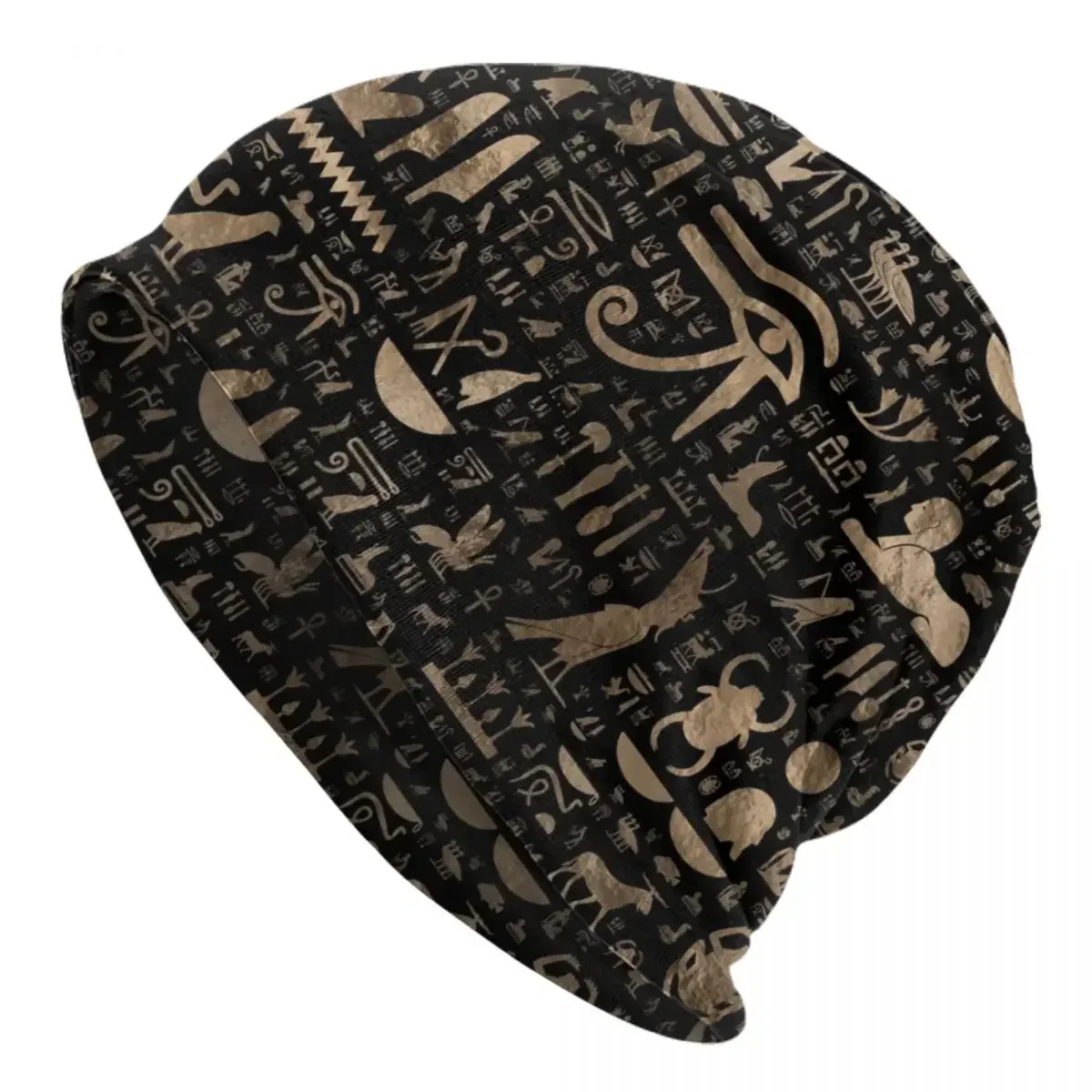 Ancient Egyptian Hieroglyphs Skullies Beanies Caps Unisex Winter Warm Knitted Hat Adult Egypt Symbol Bonnet Hats Outdoor Ski Cap