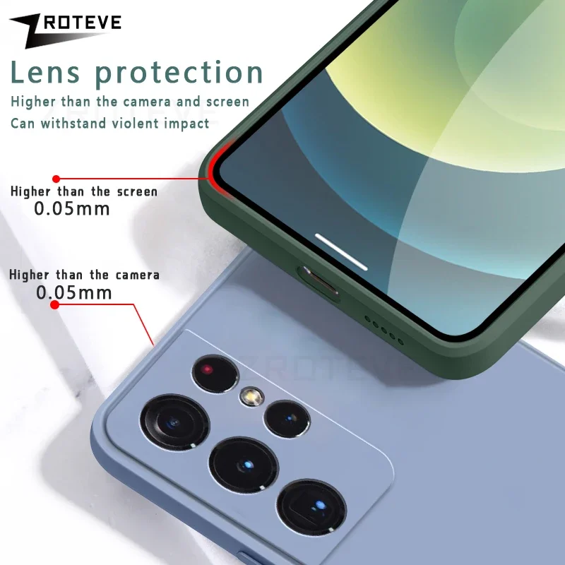 S21 Ultra Case ZROTEVE Silky Liquid Silicone Soft Cover For Samsung Galaxy S21 FE S22 Plus S 21 S21FE Shockproof Phone Cases