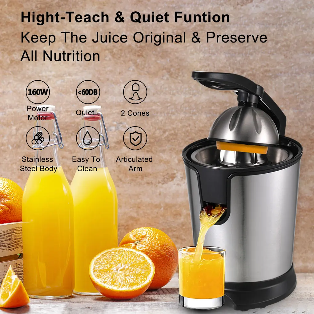 Electric Orange Juicer Squeezer Large Capacity Removable Citrus Juicer Squeezer for Orange Lemon Grapefruit Pressed Extractors