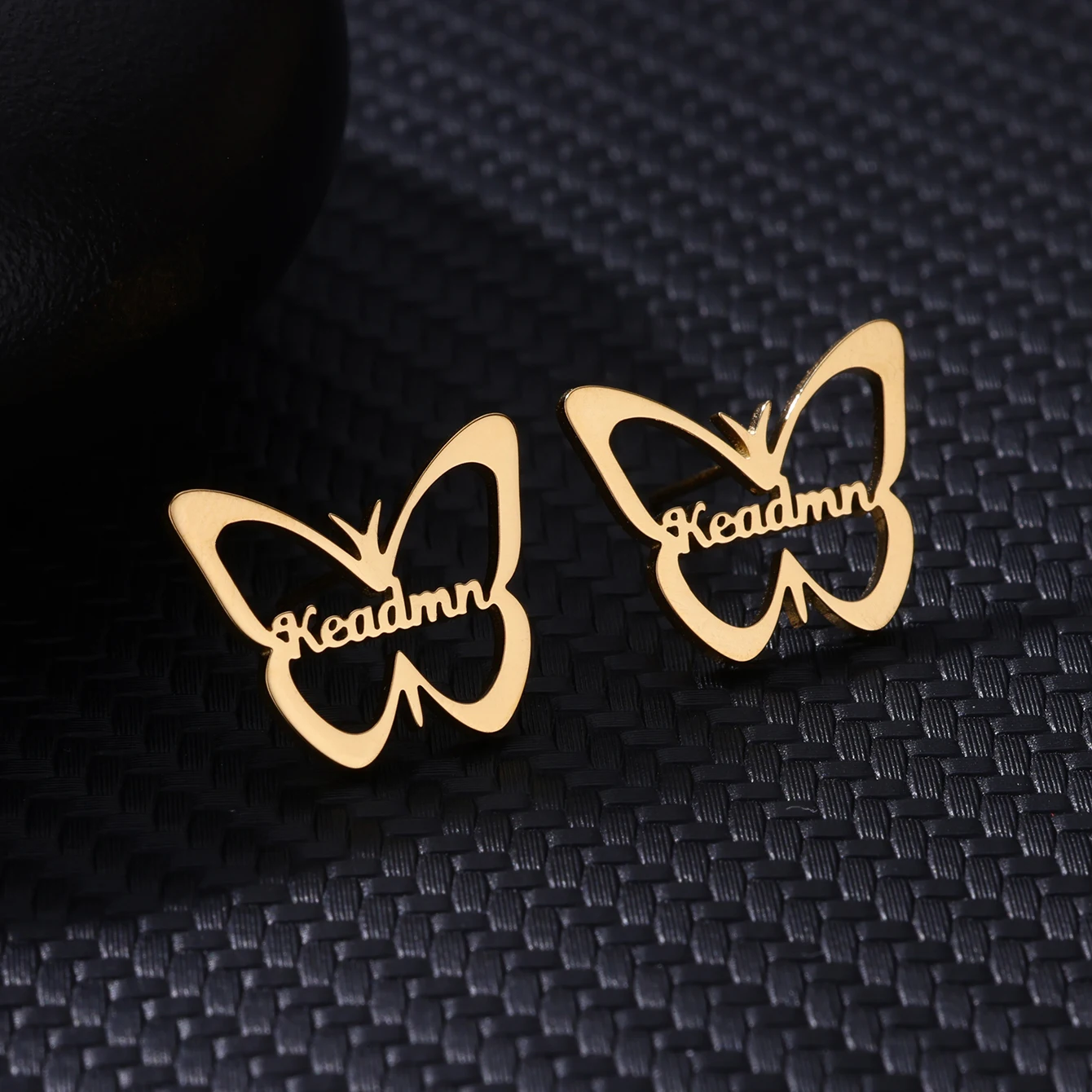 Custom Butterfly Name Earrings For Women Stainless Steel Customized Stud Earring Female Personalized Ear Jewelry Birthday Gift