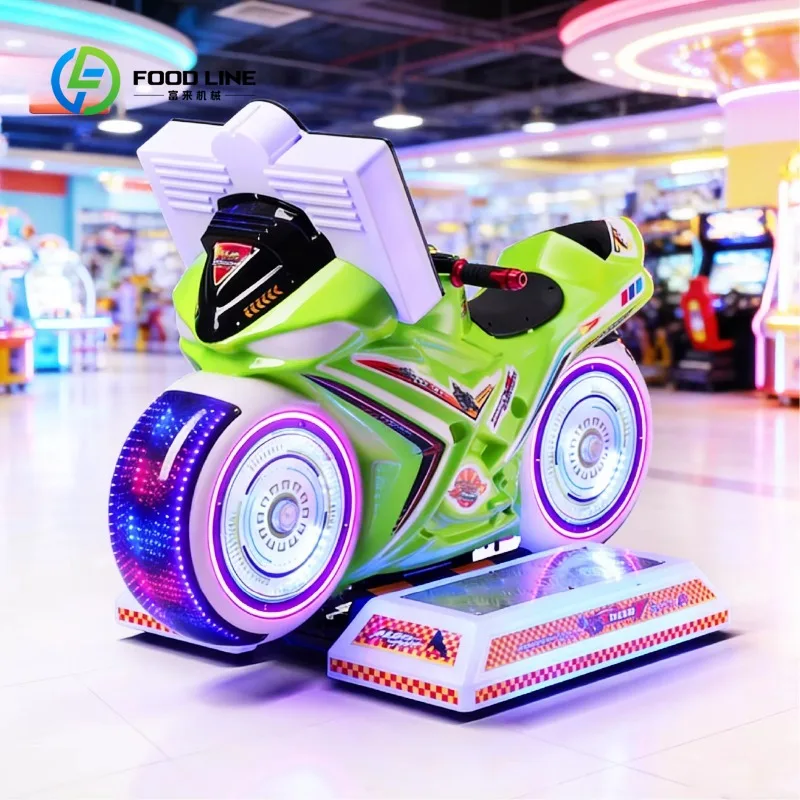 New Speed Motorcycle Racing Swing Game Children's Electric Coin-Operated Single Player Rocking Car Machine Venue English