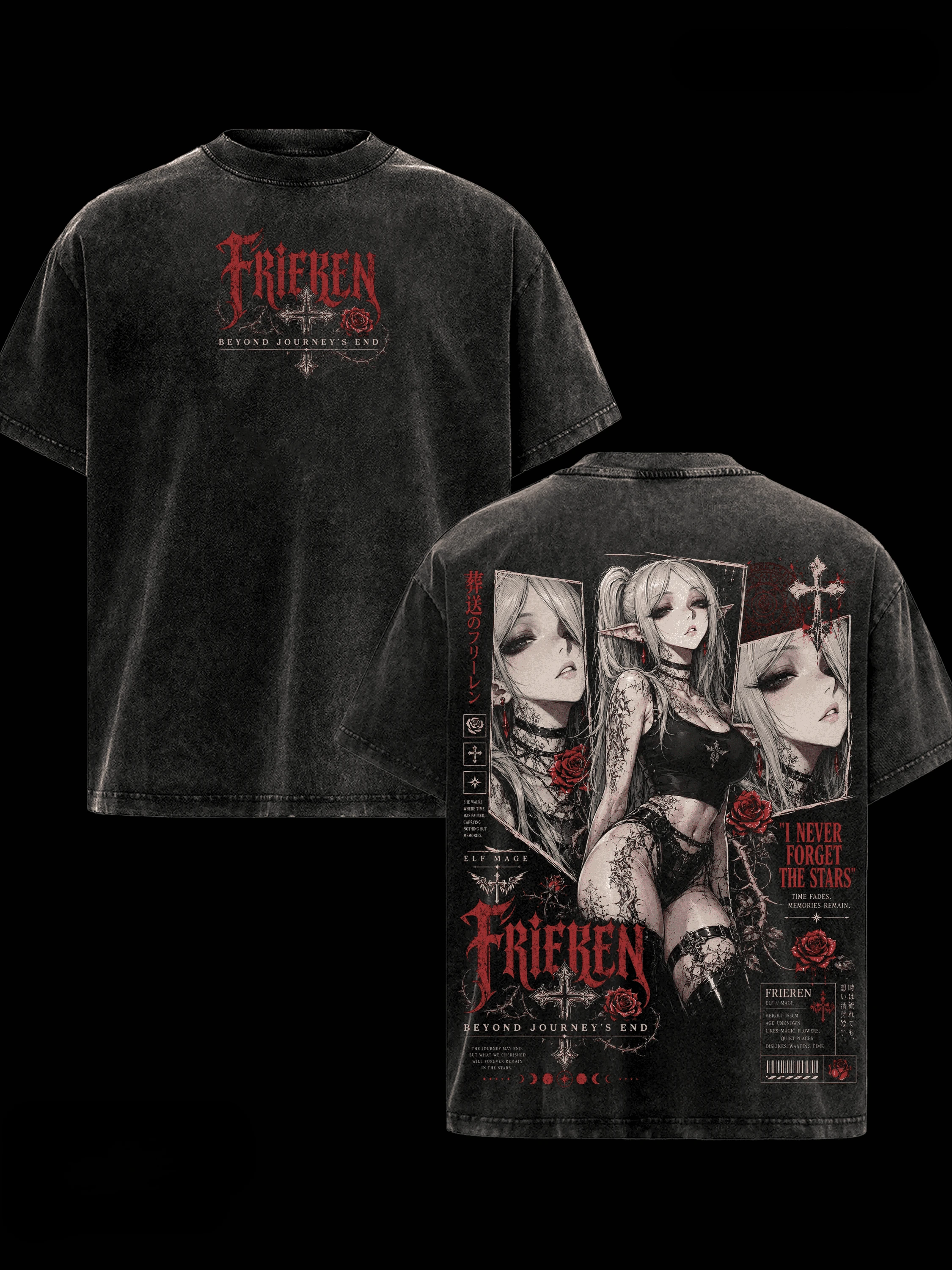 Dark Gothic Elf Anime 3D All‑Over Print T‑Shirt Men Women Short Sleeve Streetwear Casual Tee Top Harajuku Vintage T Shirt