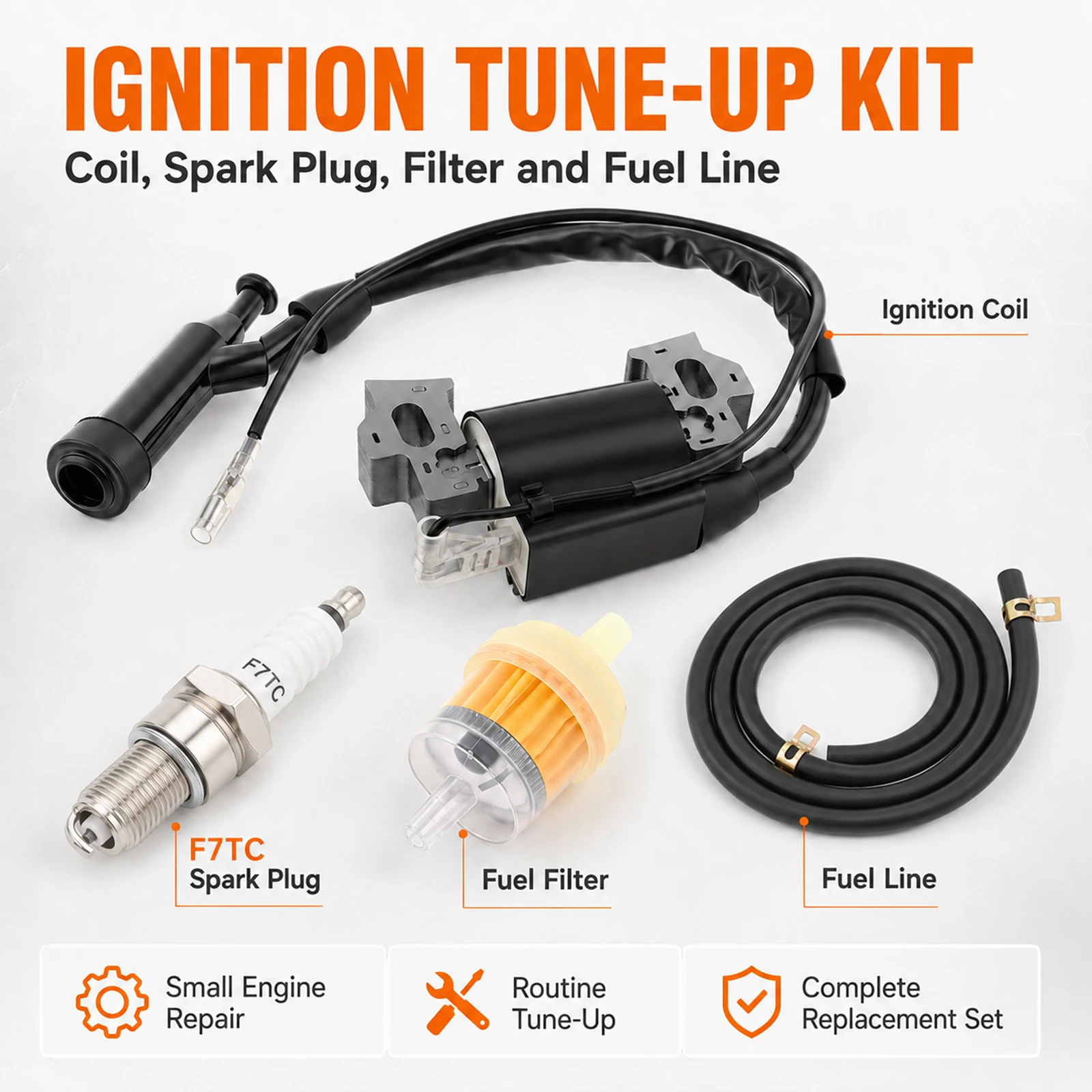 Ignition Coil Set Fit for Honda GX110 GX120 GX140 GX160 GX200 CT200U BT200X KT196 MB165 MB200 196cc 212cc 224cc Spark Coil Kit