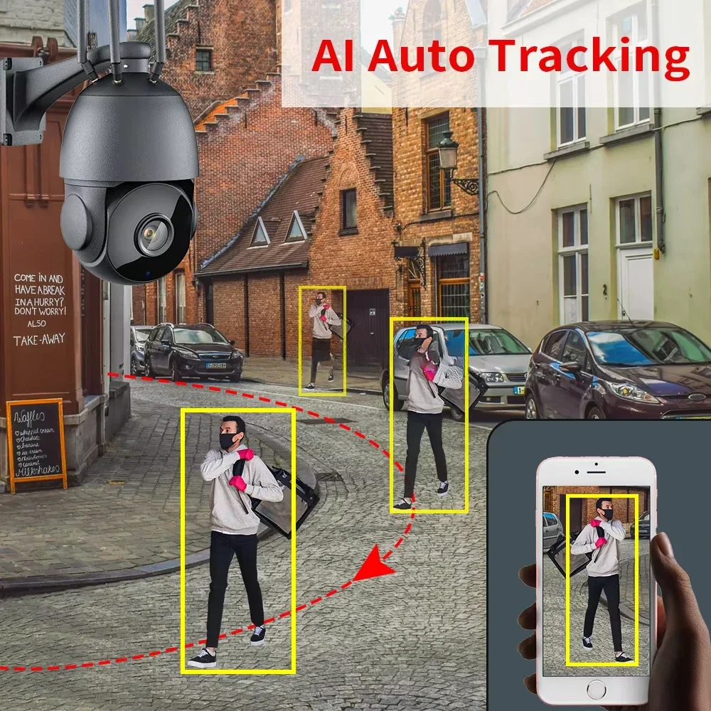 4GSIM بطاقة 2MP اللاسلكية الأمن IP كاميرا شبكة مراقبة 5X التكبير HD PTZ في الهواء الطلق مراقبة المنزل كاميرا بشكل قبة CCTV 50 متر الأشعة تحت الحمراء للرؤية الليلية #3