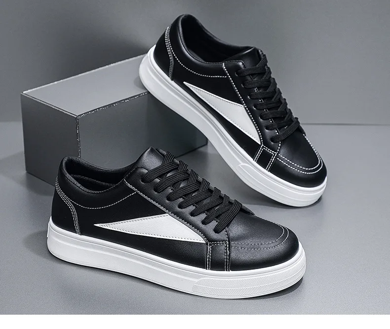 

Новая весенняя мужская обувь, модная уличная обувь, белые туфли с кожаной поверхностью, универсальные туфли на плоской подошве, обувь для спорта и отдыха