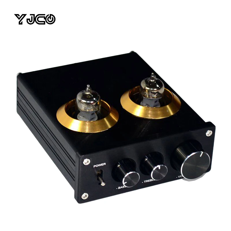 

YJCO Bluetooth 4.2 HiFi ламповый предусилитель с регулировкой высоких и низких частот, аудиофильский стереофонический предусилитель 6J1