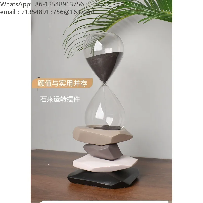 Modern medieval wind stone to run hourglass timer porch ornament creative home accessories