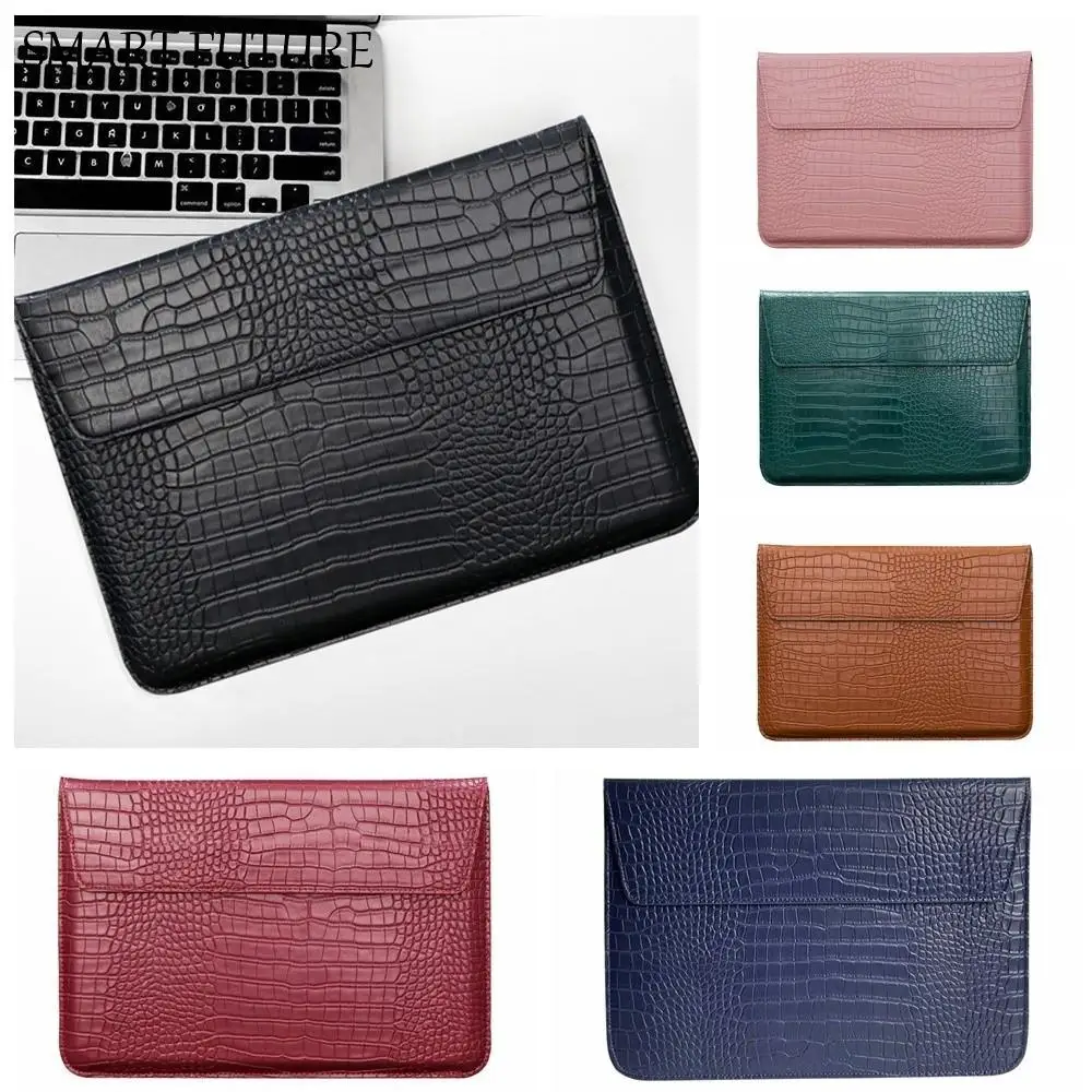 

Magnetic Closure 13inch Laptop Bags Leather Bracket Laptop Sleeve Pouch Envelope Design Waterproof Notebook Sleeve Office Use