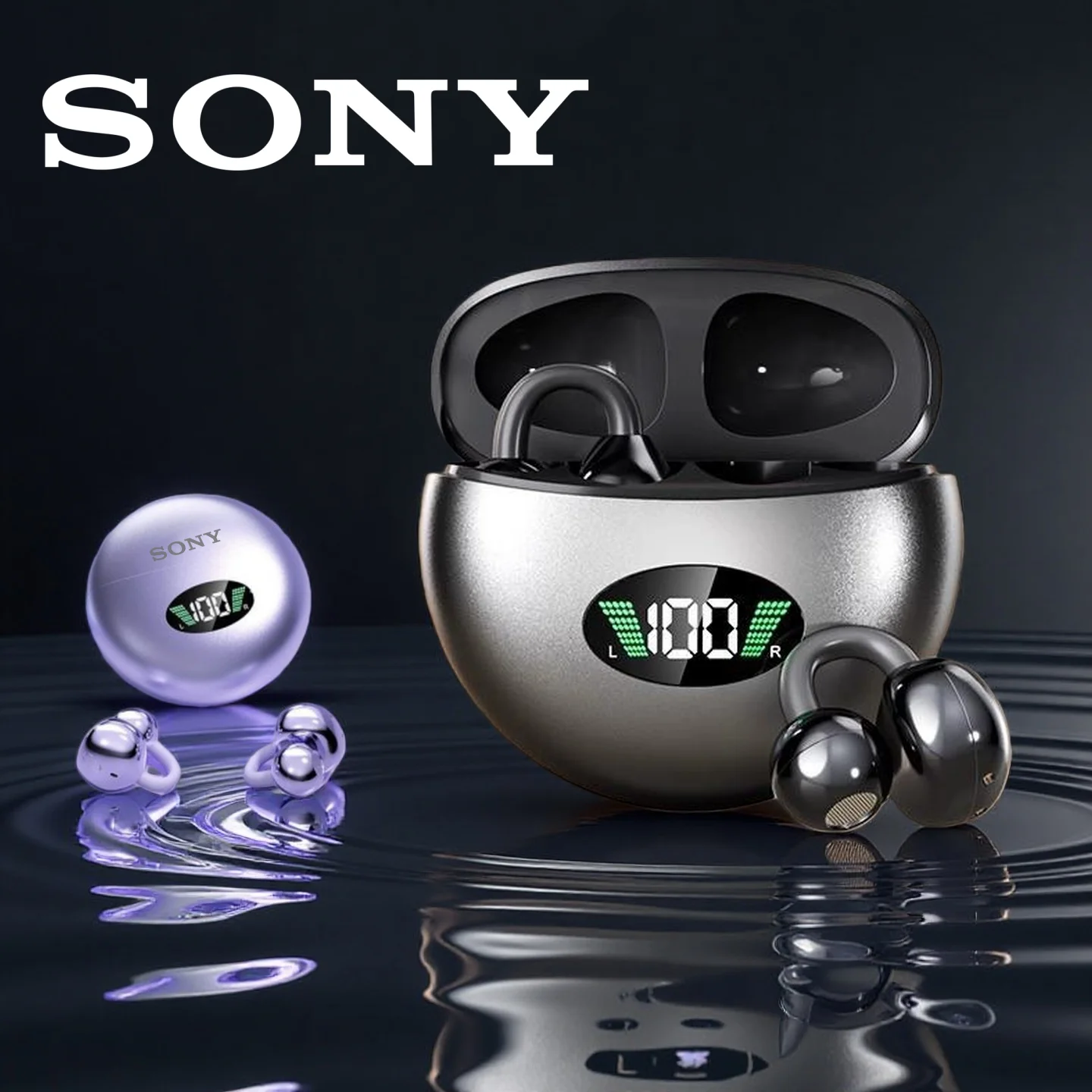 Оригинальные беспроводные наушники Sony Q88, гарнитура с костной проводимостью, Bluetooth 5,4, наушники-вкладыши с клипсой, удобные с цифровым дисплеем