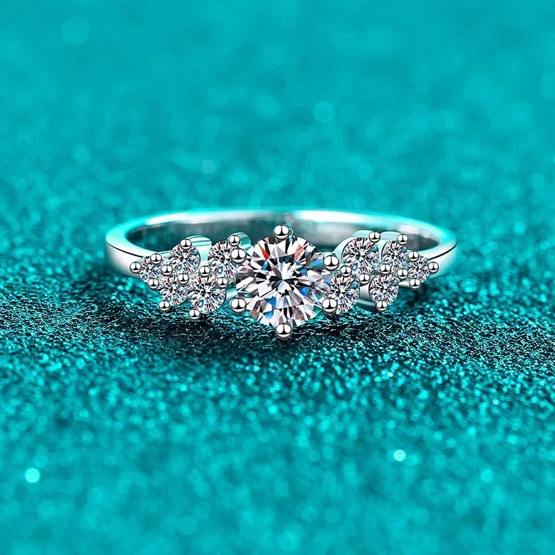 

Роскошные кольца с муассанитом 0,5 карата для женщин, платиновые кольца Pt950 с лабораторными бриллиантами, обручальные кольца, ювелирные изделия с драгоценными камнями для невесты