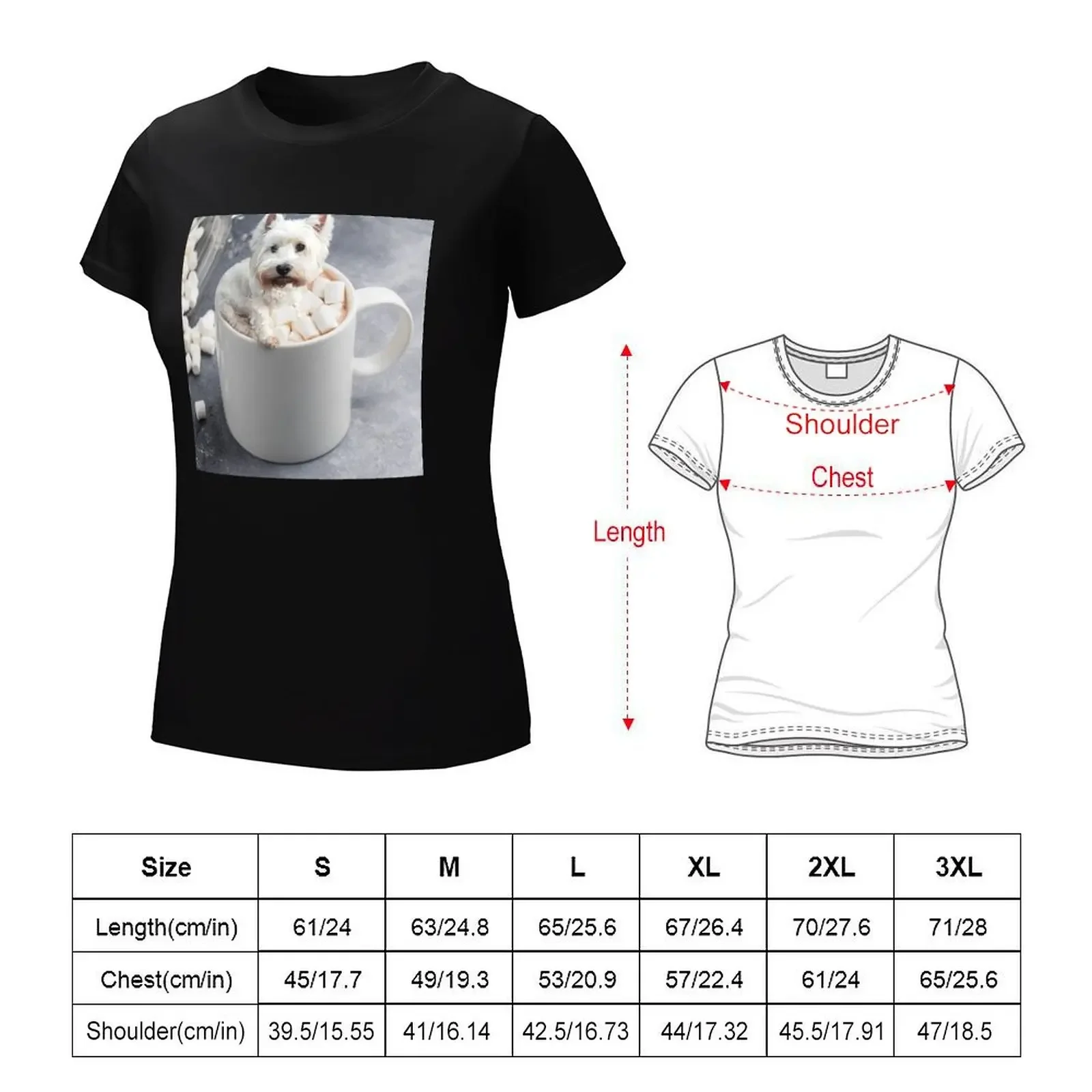 West Highland White Terriers Mug T-shirt plus size tops graphics Female clothing t shirts for Women graphic