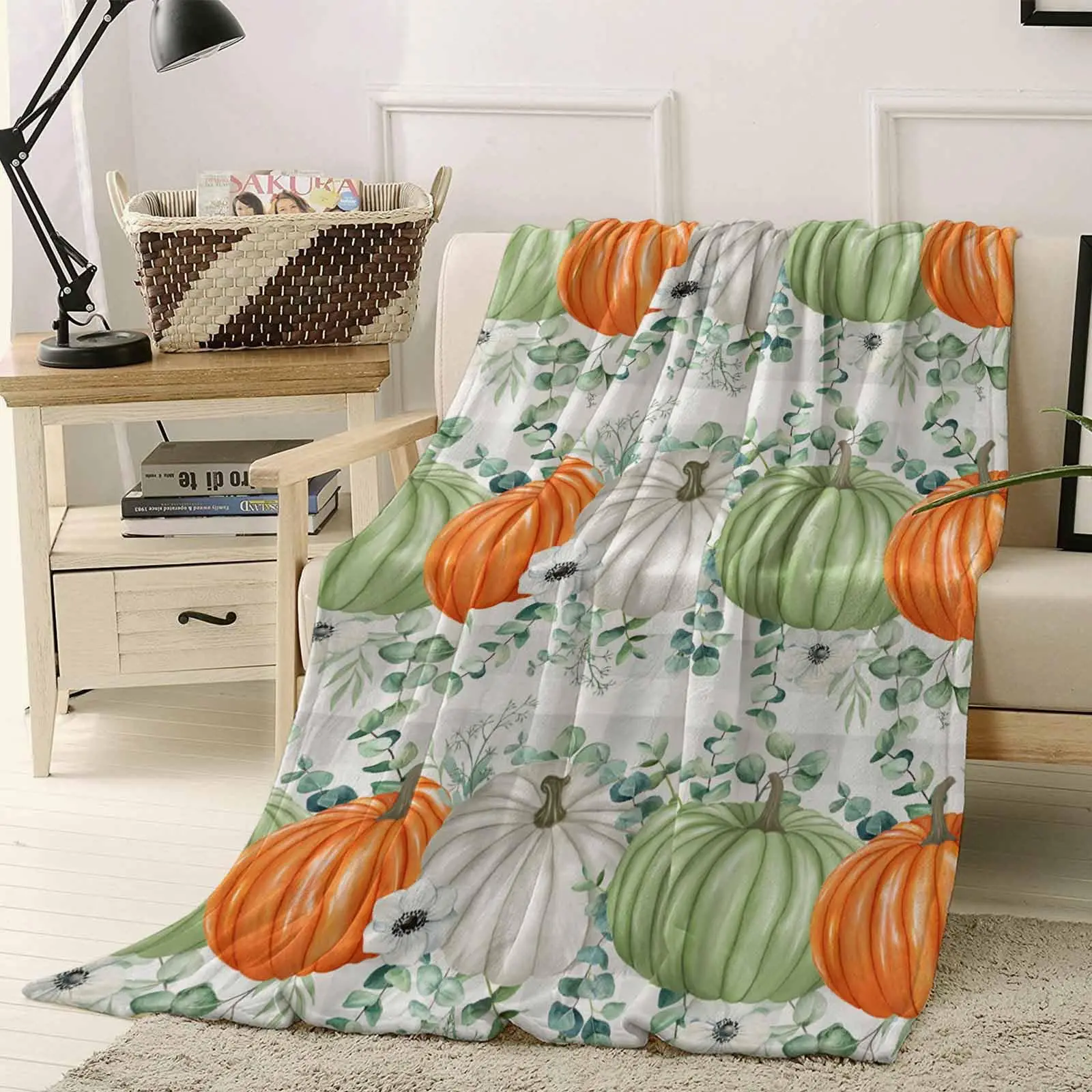 

Fall Throw Blanket Thanksgiving Decorations Throw Blanket for Couch,Soft Flannel Fleece Bed Throw Blankets,Throws for All Season