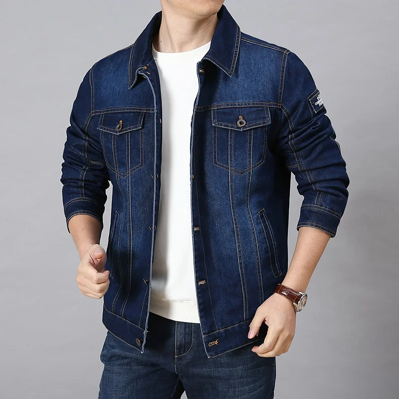 

Fashion Mens Denim Jackets New Spring Autumn Men's Casual Denim Jackets Slim Fit Mens Jeans Jacket Cotton Outwear Coat