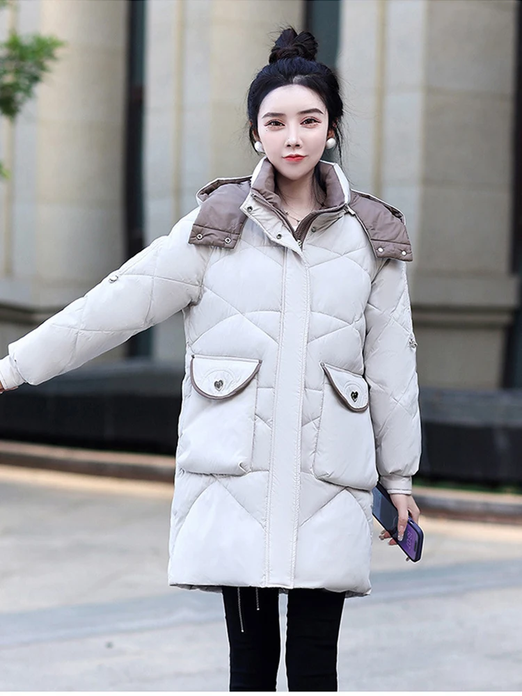 2023 Winter Women's Down Jackets Ultra Light Warm Casual Coat Female Puffer Jacket Cotton Padded Parkas Hooded Parka Overcoat