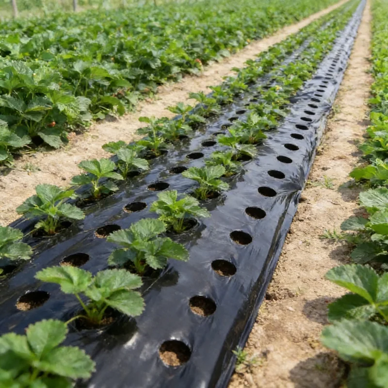 Agricultural Planting Black Biodegradable Mulch Film for Greenhouse Vegetables, High Moisture Retention, Weed Prevention, Plant