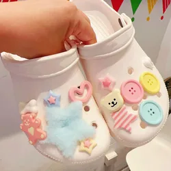 Cartoon Star Little Bear Hole Shoe Charms Decorations Shoe Buckle Cute Buttons DIY Shoes Flower Accessories
