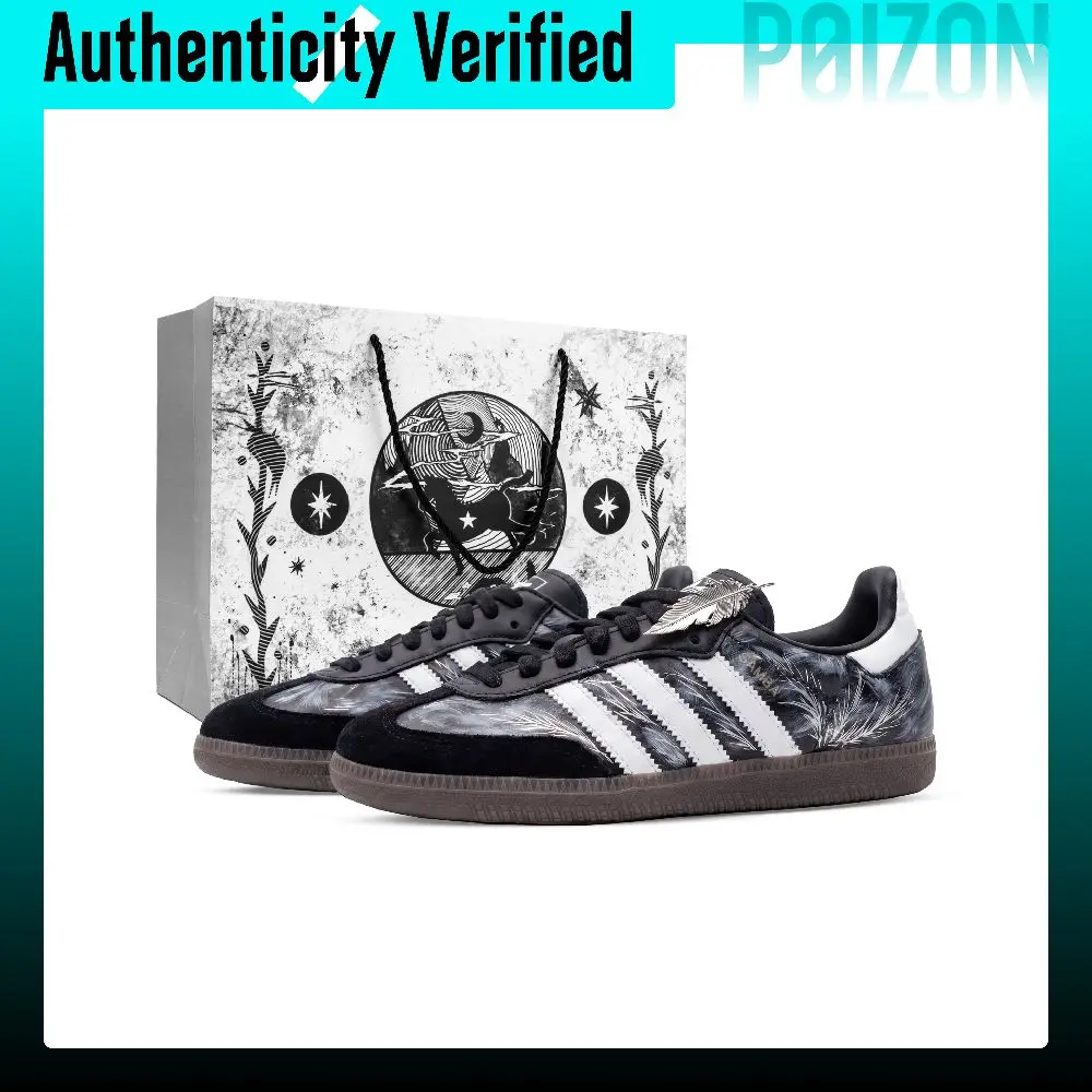 Adidas Originals SAMBA OG Black Swan, Monster Lab Low top German Army Trainers Unisex Black White Gray B75807(Team445-)