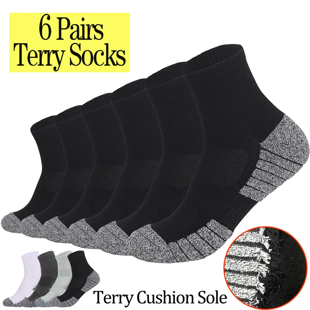 

6-парные мужские носки с термофериной подкладкой для экстремального холодного треккинга — спортивные носки с нескользящей ручкой и бесшовным носком с защитой от запаха