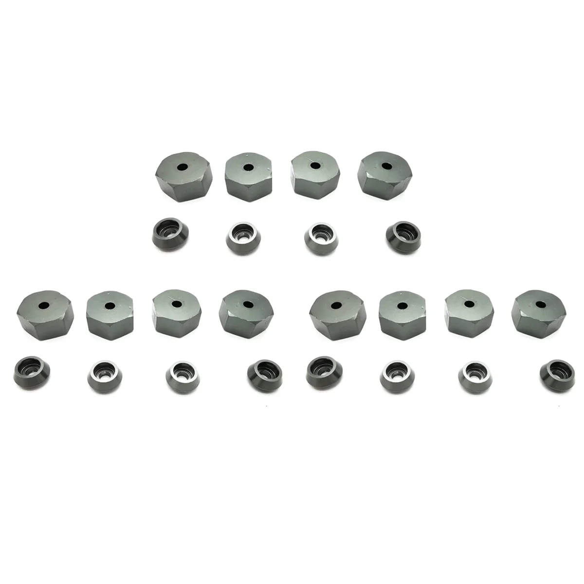 A72Z 12PCS 5mm to 12mm Metal Combiner Wheel Hub Hex Adapter for D12 C24 C34 B24 B36 MN D90 D99,Titanium Color