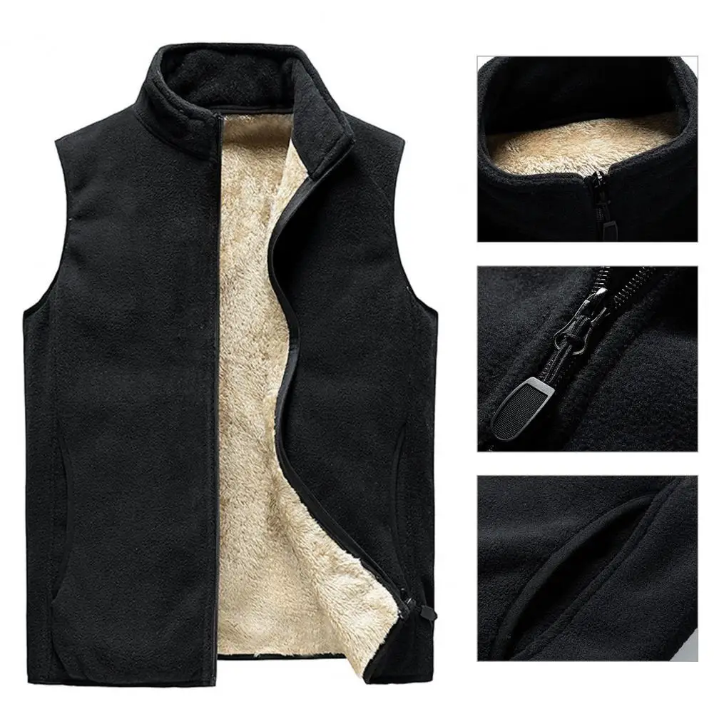 Fabulous  Men Waistcoat Warm Loose Warm Fall Waistcoat Skin-friendly Plus Size Men Vest for Work