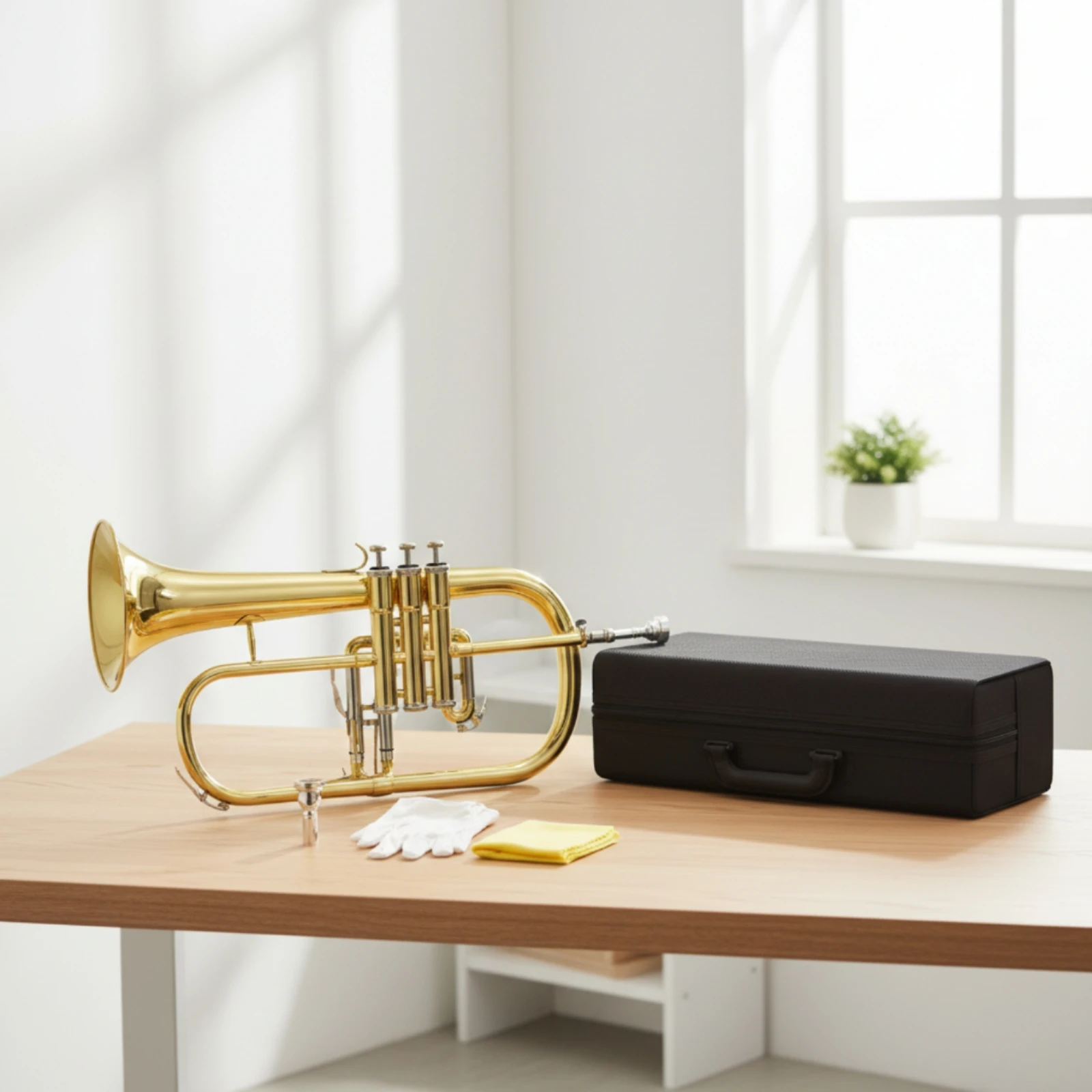Flugelhorn Compact B-Flat Flugelhorn Rich Clear for Musicians, Gigs, Rehearsals