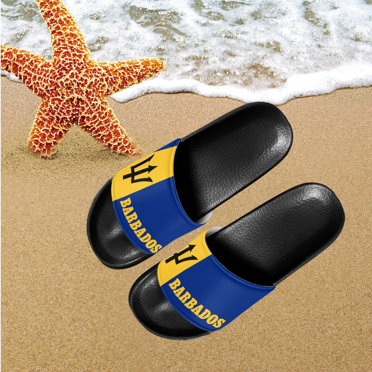 Barbados Flag Fashion Women Summer Soft Slippers Thick Platform Bathroom Home Girls Slippers Indoor Non-slip Female Slides 2023