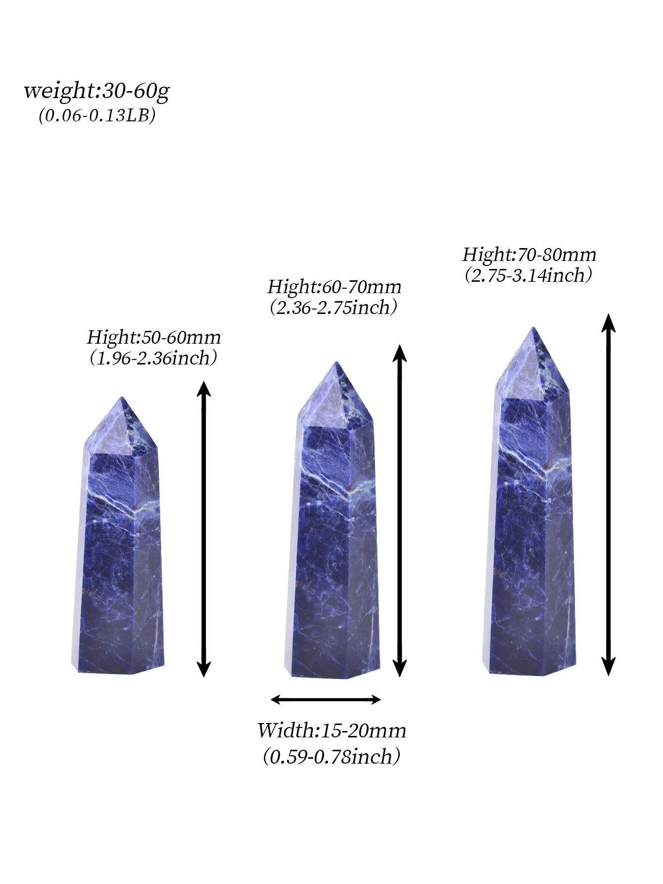 1pc Natural Crystal Point Sodalite stone Healing Obelisk Blue Quartz Wand Ornament for Home Decor Reiki Energy Stone Pyramid