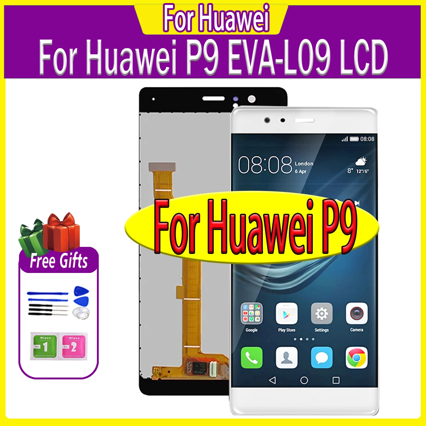 

High quality 5.2'' LCD P9 Display For Huawei P9 EVA-L09 L19 L29 LCD Assembly Replacement Display With Touch Screen Digitizer