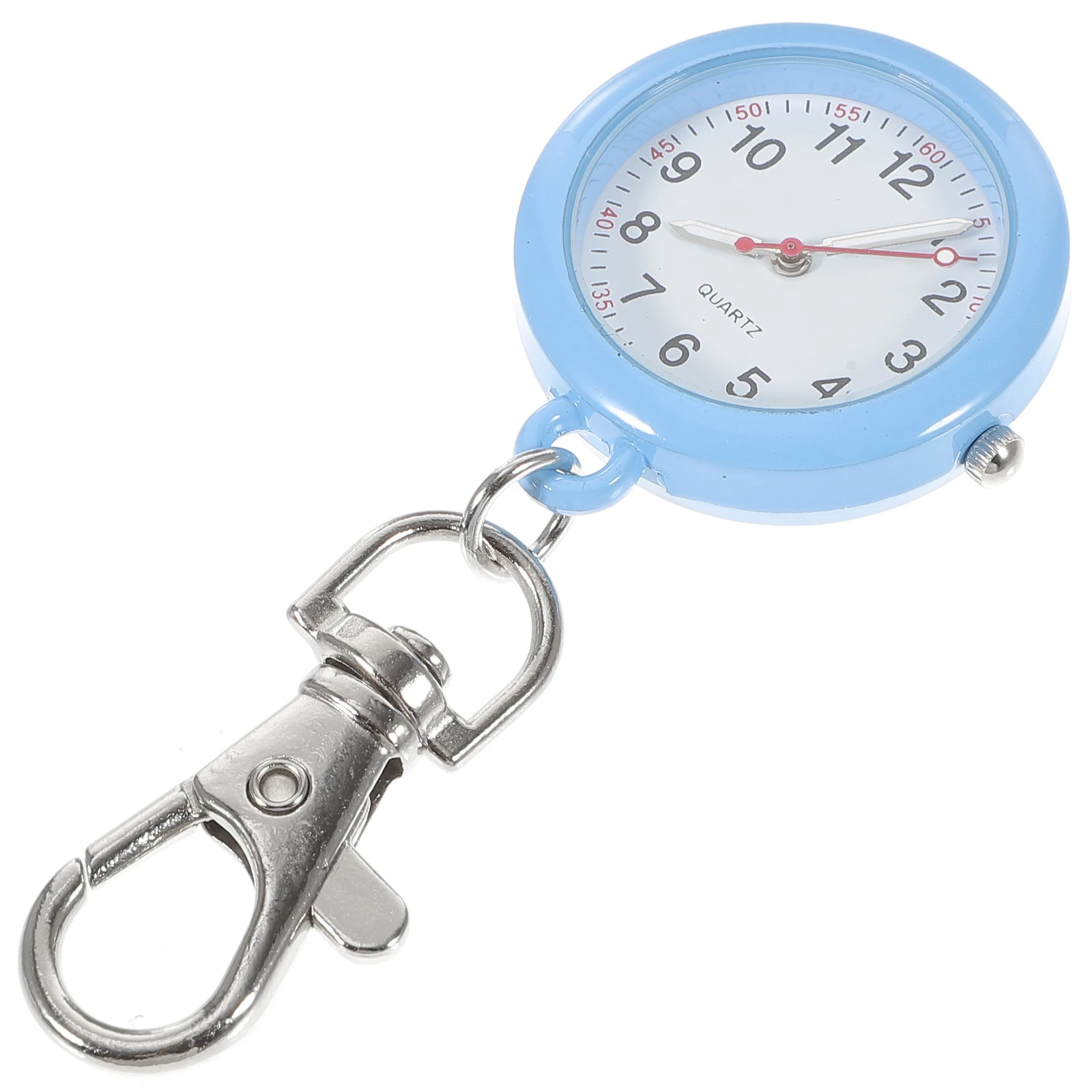 Orologio da infermiera con risvolto appeso blu, 6 puntatori, metallo, acciaio inossidabile, vetro, portachiavi tascabile vintage, ciondolo, occasioni mediche ospedaliere