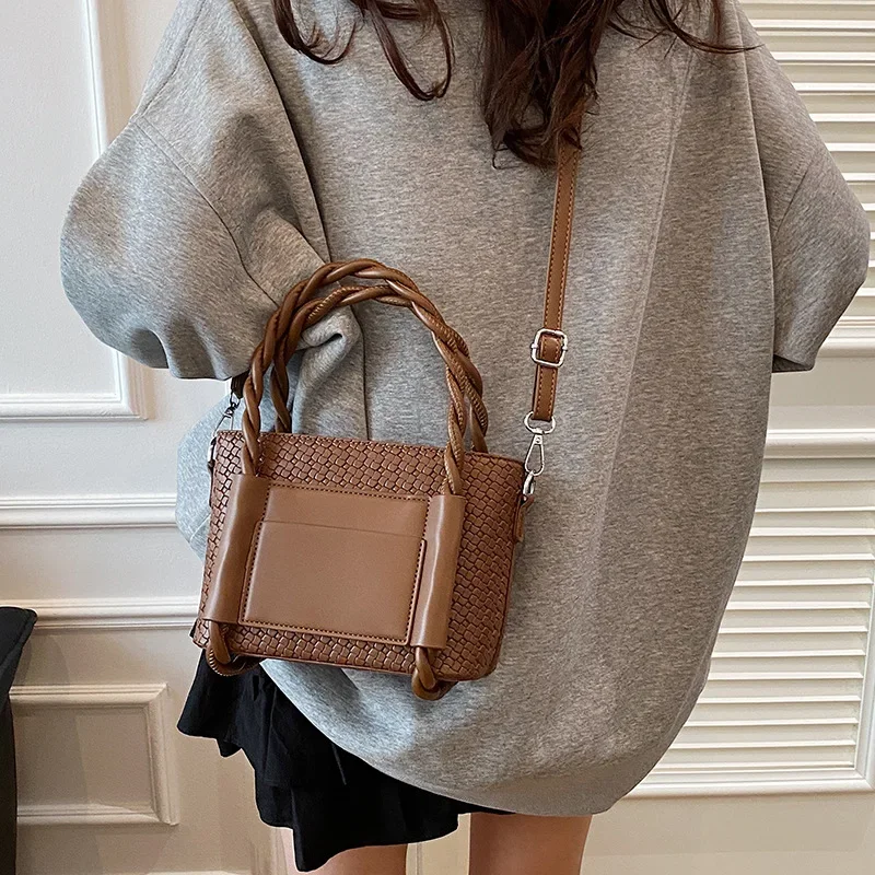 2025 Woven Vegan Leather Tote Women 3-in-1 Convertible Shoulder/Crossbody/Handheld Luxury Day-to-Night Essentials Bestseller