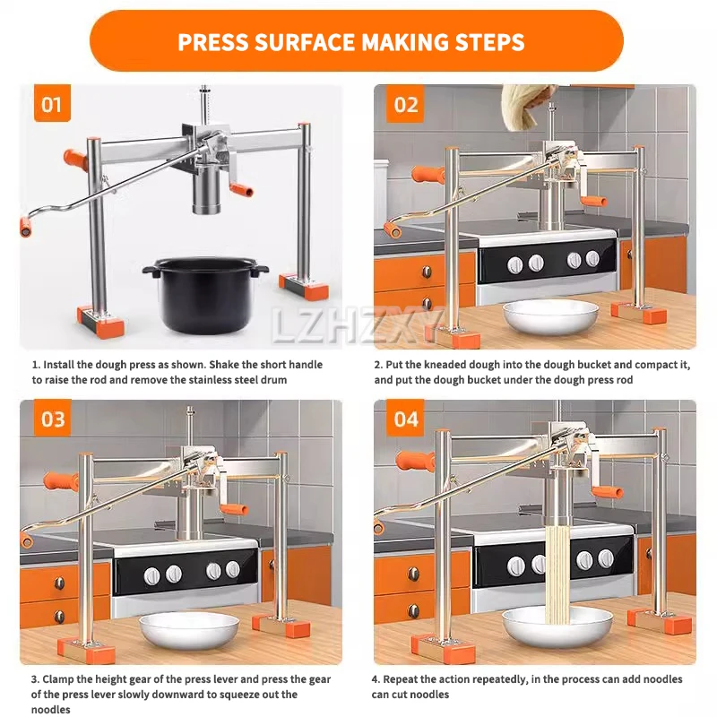 Household Smashing Machine Manual Smashing Powder Noodle Pressing Machine Heluo Machine Pressing Noodle Machine Stainless Steel