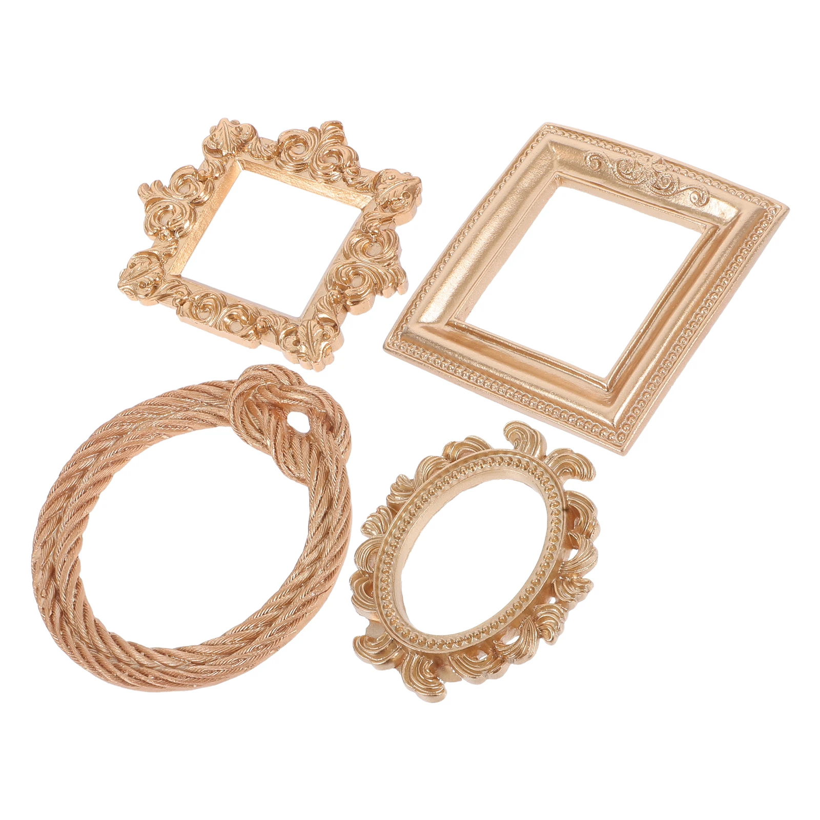 

4pcs Mini Resin Frames for Photo Booth Frame Wedding Photo Booth Props Decorative Home Use Handheld Accessories