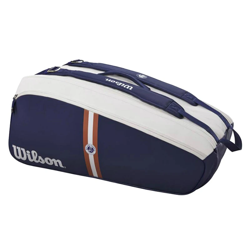 Wilson Roland Garros Tour 2024 Design Tennis Bag Team 4-9 PK Navy Lightweight Tennis Racket Bag with Shoes Pocket