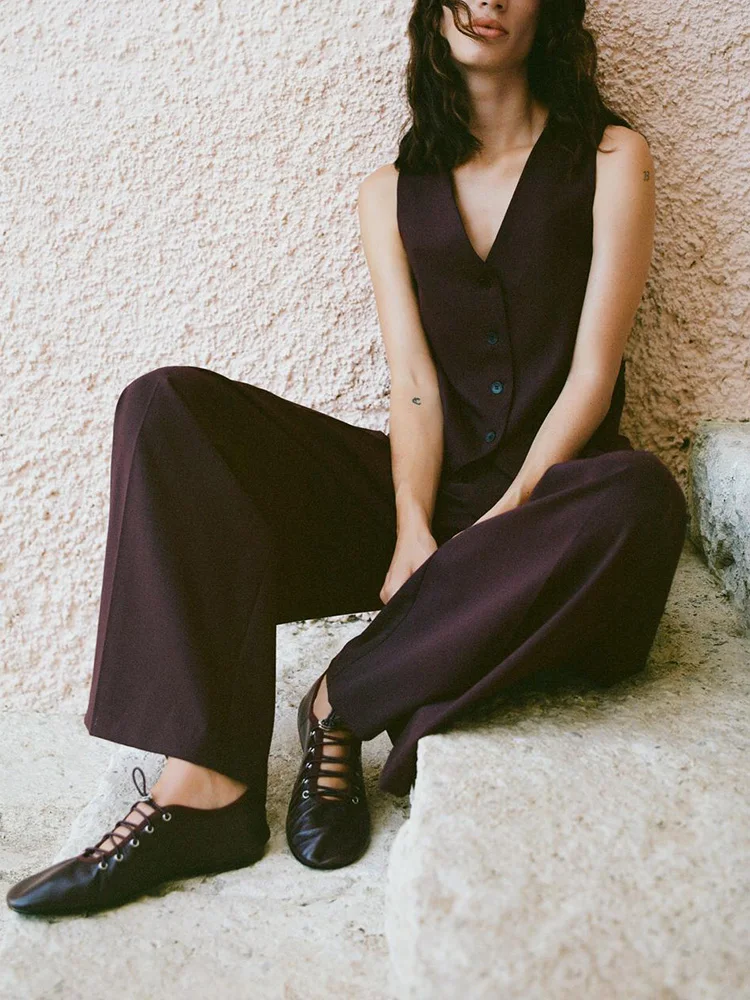 

New Arrival Autumn Season Women's Svel Vest 4749886 High Waist Casual Pants 43953 Ethnic Stage Costume Faionable