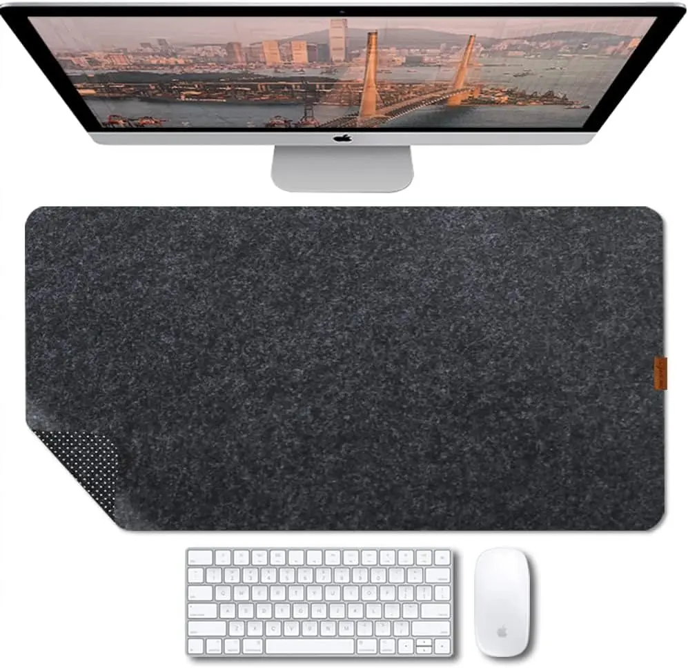 

Felt Desk Mat Non-Slip Mouse Pad 27.5x11.8 Desk Protector for Home Office