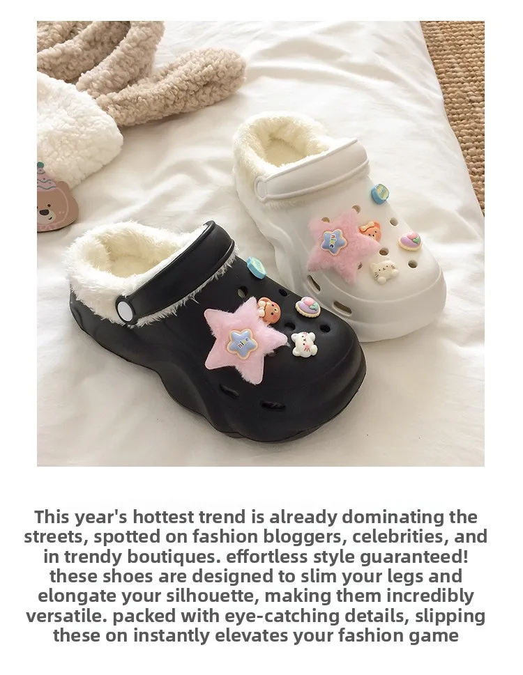 2026 Winter Damen Plateau-Hausschuhe Warme Fell-Pantoffeln Niedliche Mädchen-Dekorations-Hausschuhe Flauschige Bequeme Slip-On Freizeitschuhe Weiche Plüsch-Schuhe – Detail 3
