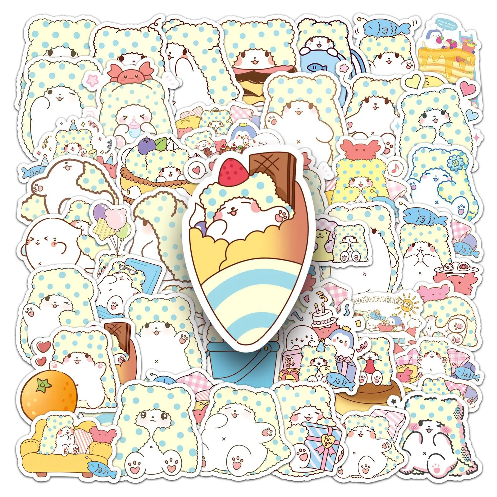 10/30/51PCS Cartoon Cute Sanrio Kawaii Marumofubiyori Funny Graffiti Sticker DIY Notebook Glasses Case Waterproof Decal Kids Toy