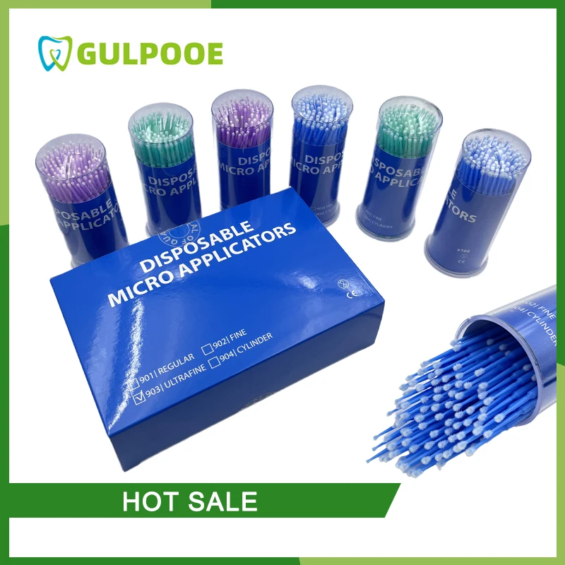 GULPOOE Wegwerp Micro Borstel Tandheelkundige Micro Borstel Applicators Buigbare Lange Schacht Tandheelkunde Orale Tanden Whitening Extension Tool