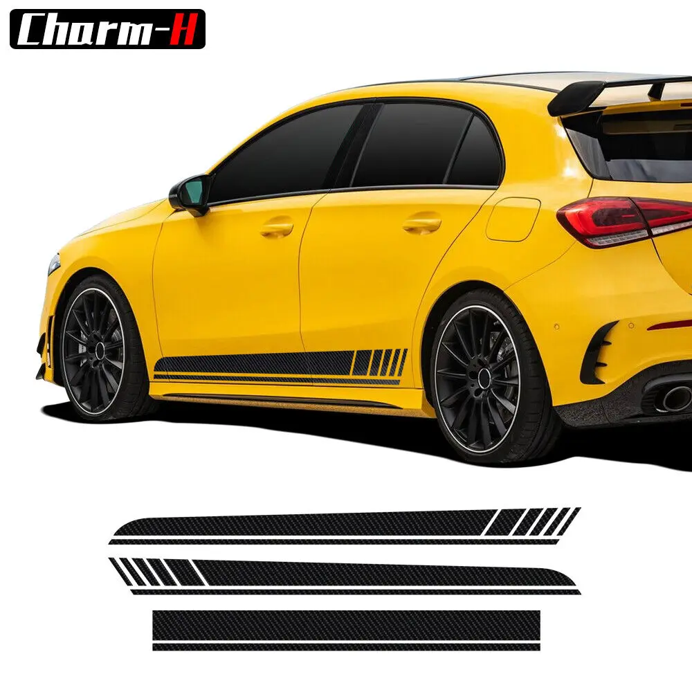 Car Hood Decal Side Stripes Skirt Sticker Kit for Mercedes Benz W177 AMG 2018-Present