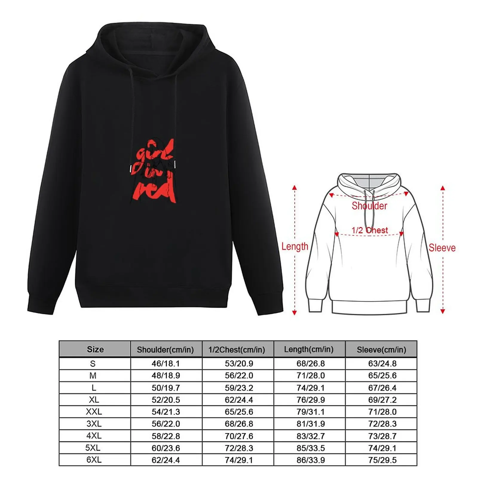 girl in red Pullover Hoodie men clothes mens clothing men clothing oversized hoodie